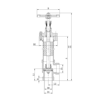 真空夹套低温角式截止阀 DZJ-40J图纸
