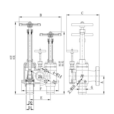 低温组合充灌阀 DJC-40/40B图纸